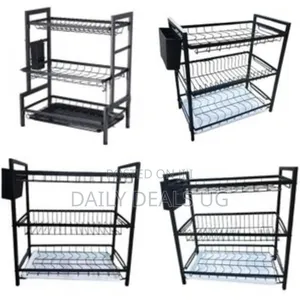 3 Tier Aluminum Plate Dish Drying Draining Rack Storage Organizer