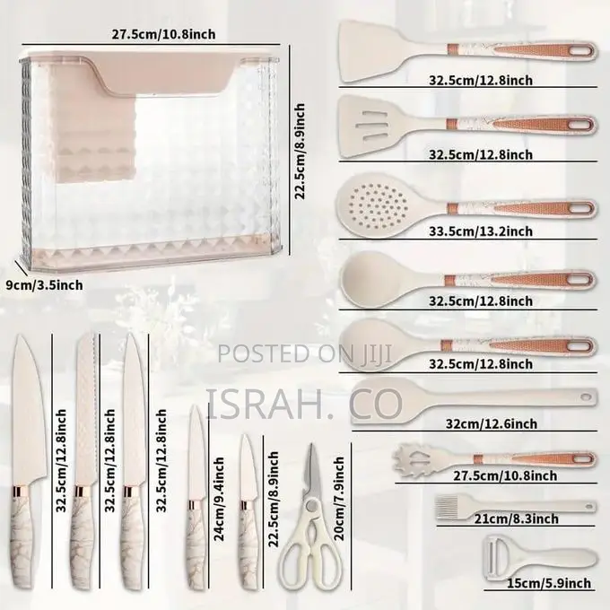 Utensil and Knife Block Set (16 PCS