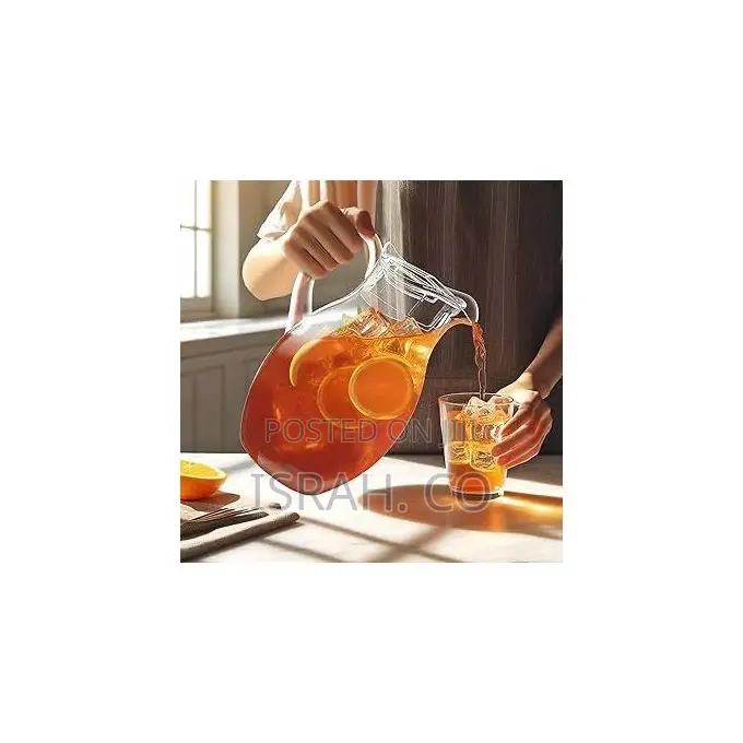 Clear Plastic Water Pitcher With Lid, Fridge Jug,