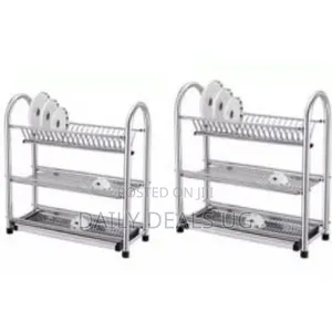 3 Tier Dish Drying Rack Dish Drainer Kitchen Stainless Steel Storage