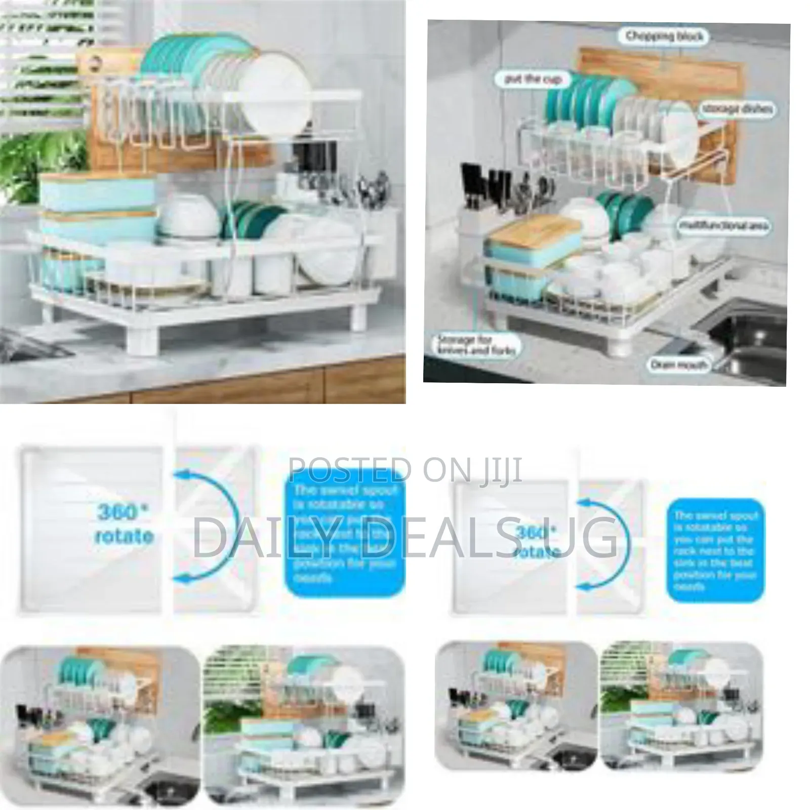 2 Tier Dish Racks for Kitchen Counter Dish Drainer