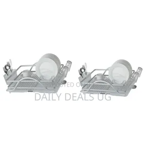 Aluminum Dish Drainer Rack Storage Organizer-Silver