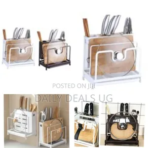 Kitchen Utensils Tool Holder Block Storage Rack Cutting Board Stand