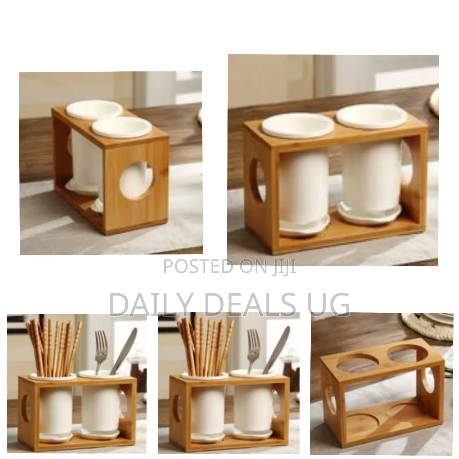 Chopsticks Storage Rack Ceramic Bamboo Dish Drainer Cutlery Holder