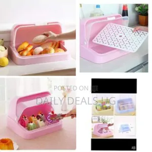 Multi-Purpose Bread Bin Kitchen Fruit Storage Box Organizer,Pink