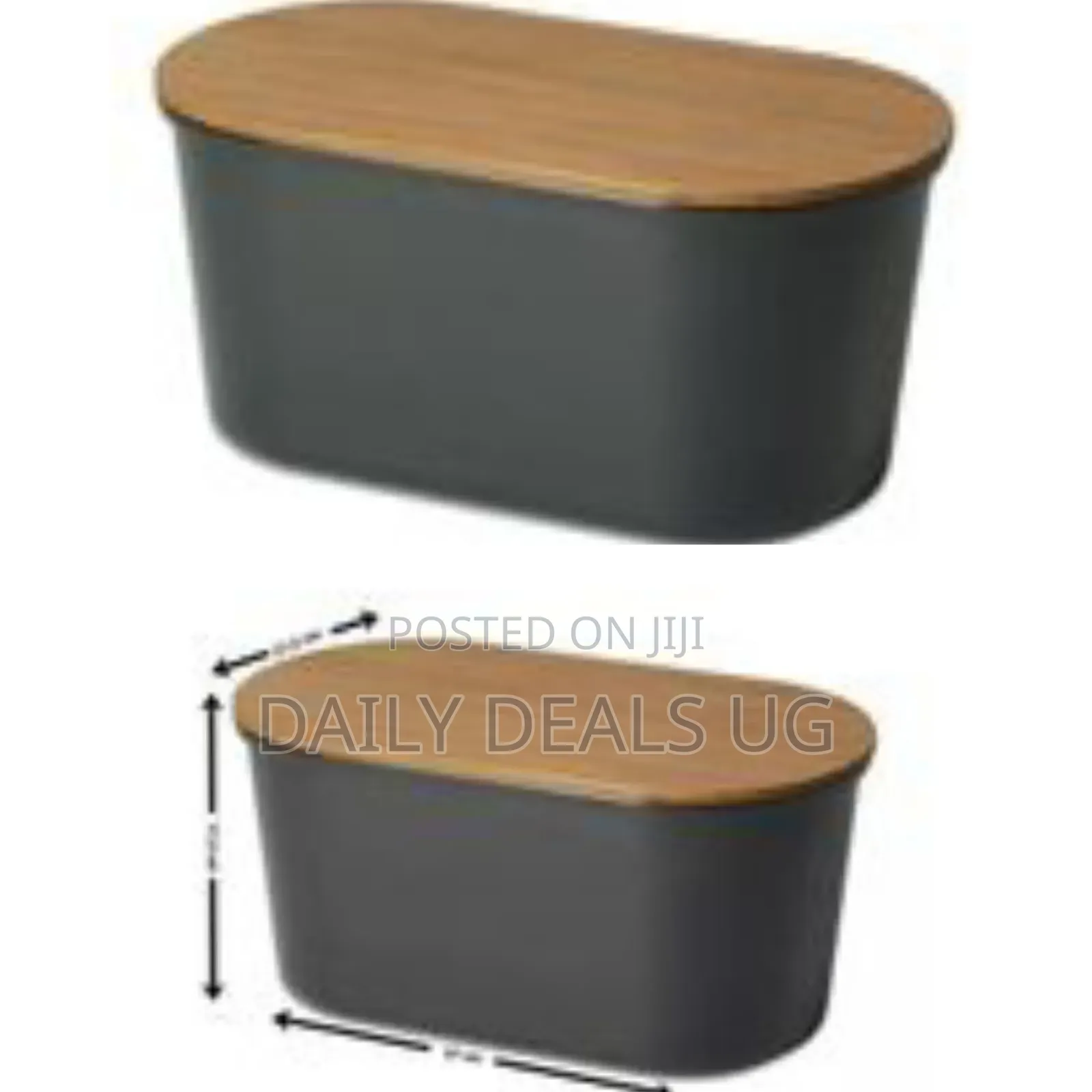 Bamboo Storage Bread Bin and Cutting Board Lid,Grey