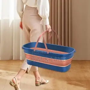 Large Flat Foldable Cleaning Bucket With Mop