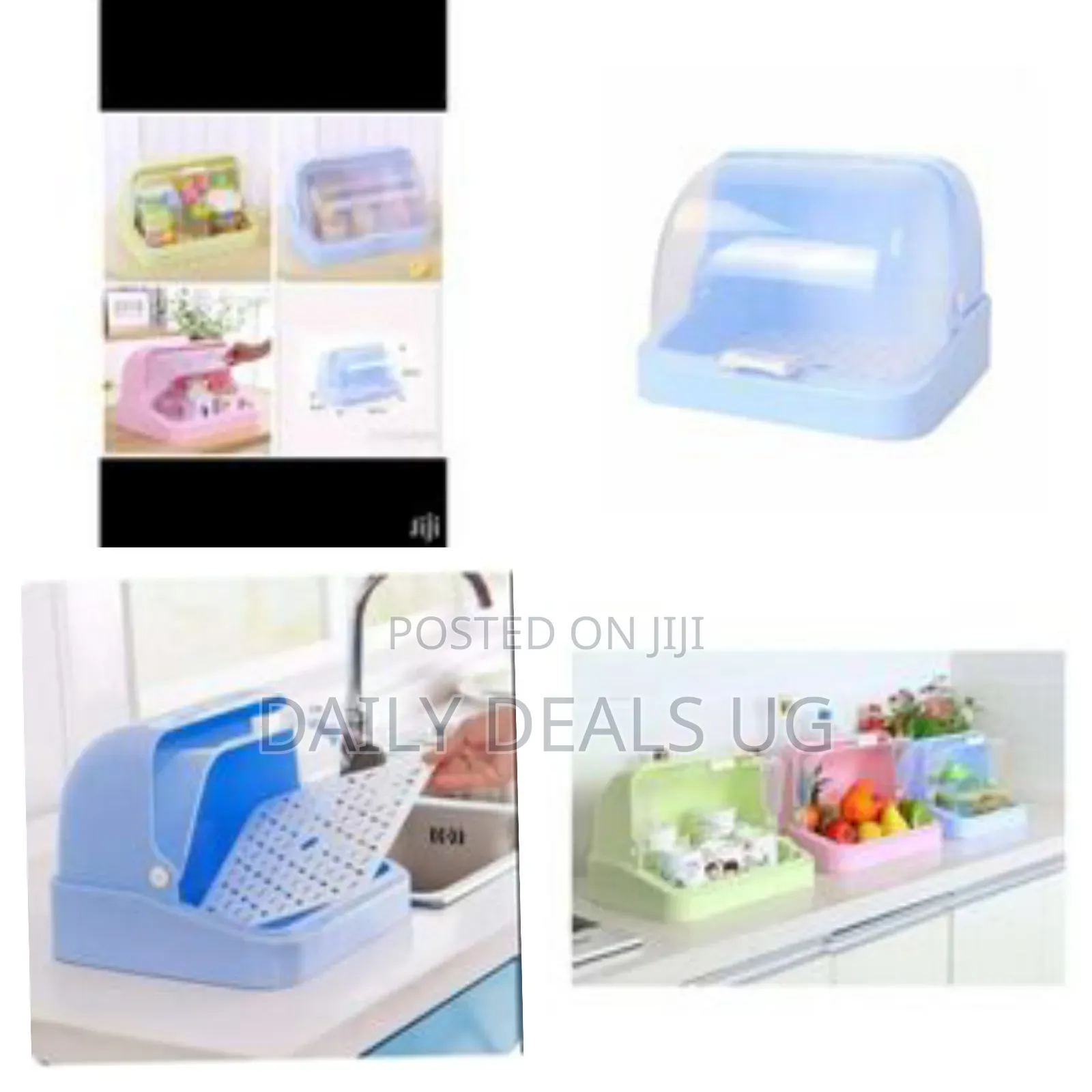 Multi-Purpose Bread Bin Kitchen Fruit Storage Box Organizer- Blue