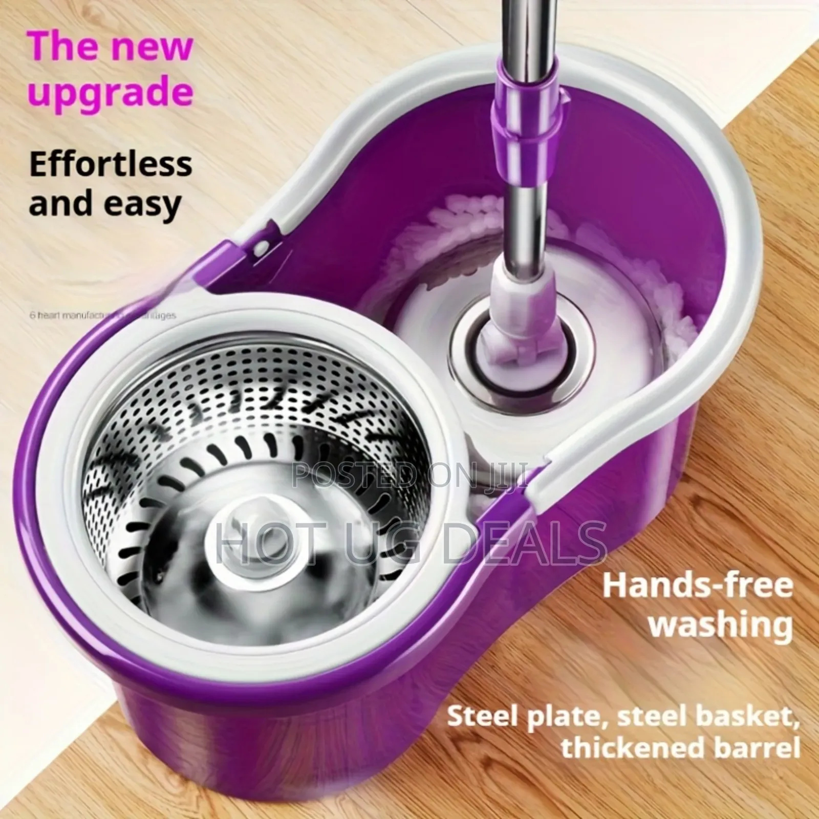 360° Spin With Wheels Bucket, Adjustable Mopper