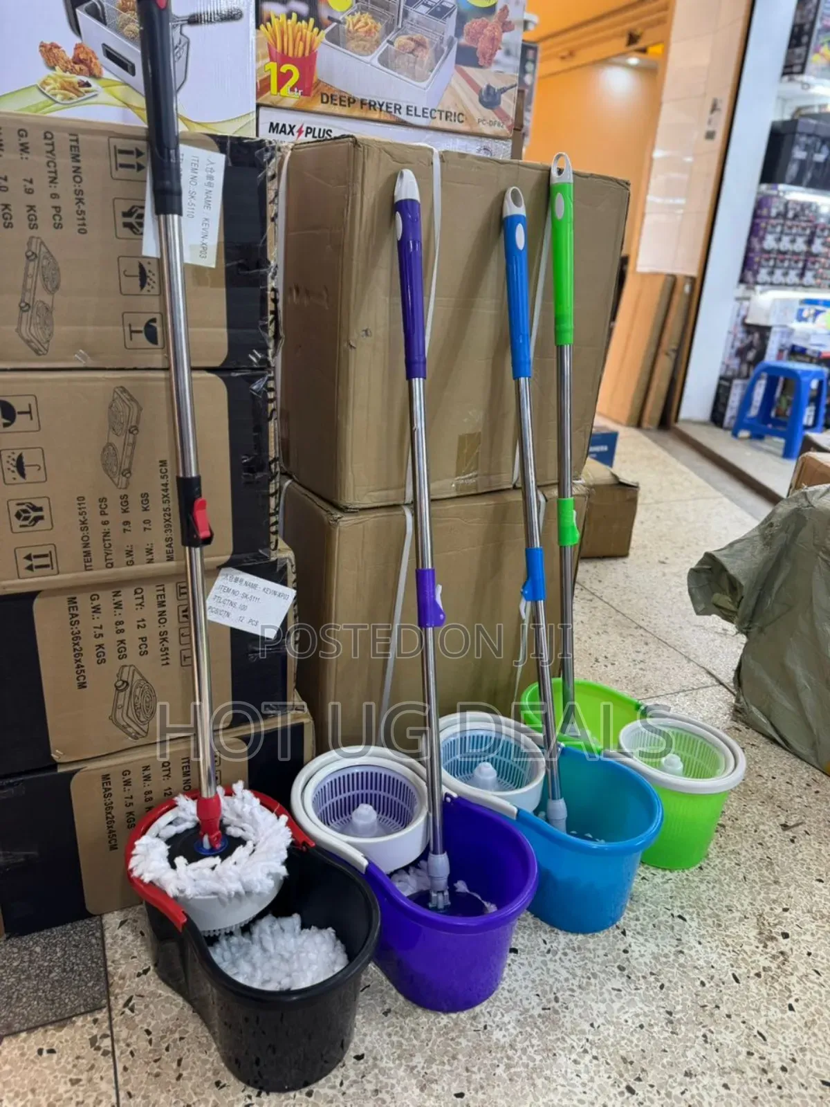 360° Spin With Wheels Bucket, Adjustable Mopper