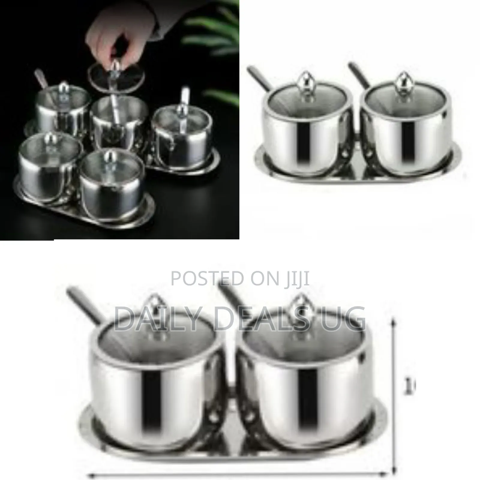 2 Pc Seasoning Containers Spice Jar Rack Condiment Salt Pepper Sugar