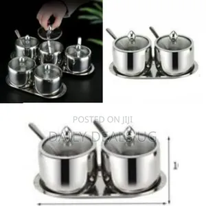2 Pc Seasoning Containers Spice Jar Rack Condiment Salt Pepper Sugar
