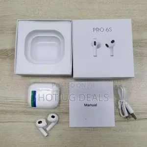 Pro 6s Wireless Bluetooth Earbuds With Charging Case - White