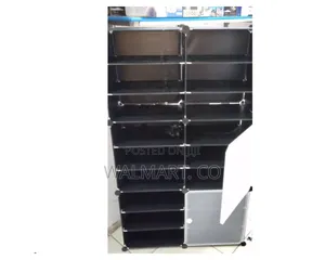 Black Wardrobe Multi Tier Shoe Rack