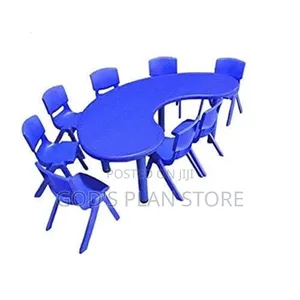 Half Moon Plastic Kids Table and Chairs