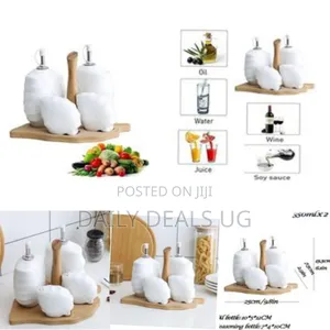 Ceramic Olive Oil and Vinegar Bottle Pot Dispenser Sauce Dust-Proof