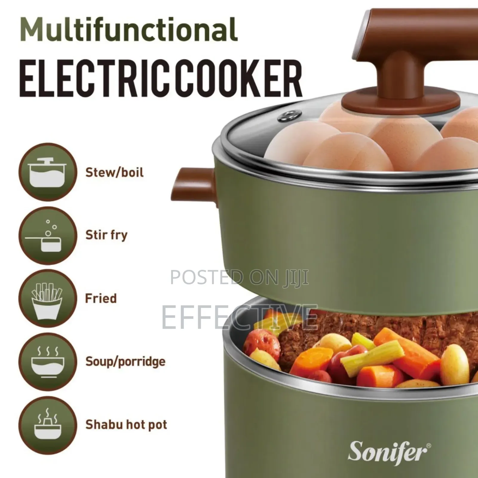 Sonifer Sf-1505 1.2l Kitchen Multi-Function Electric Steamer Cooker