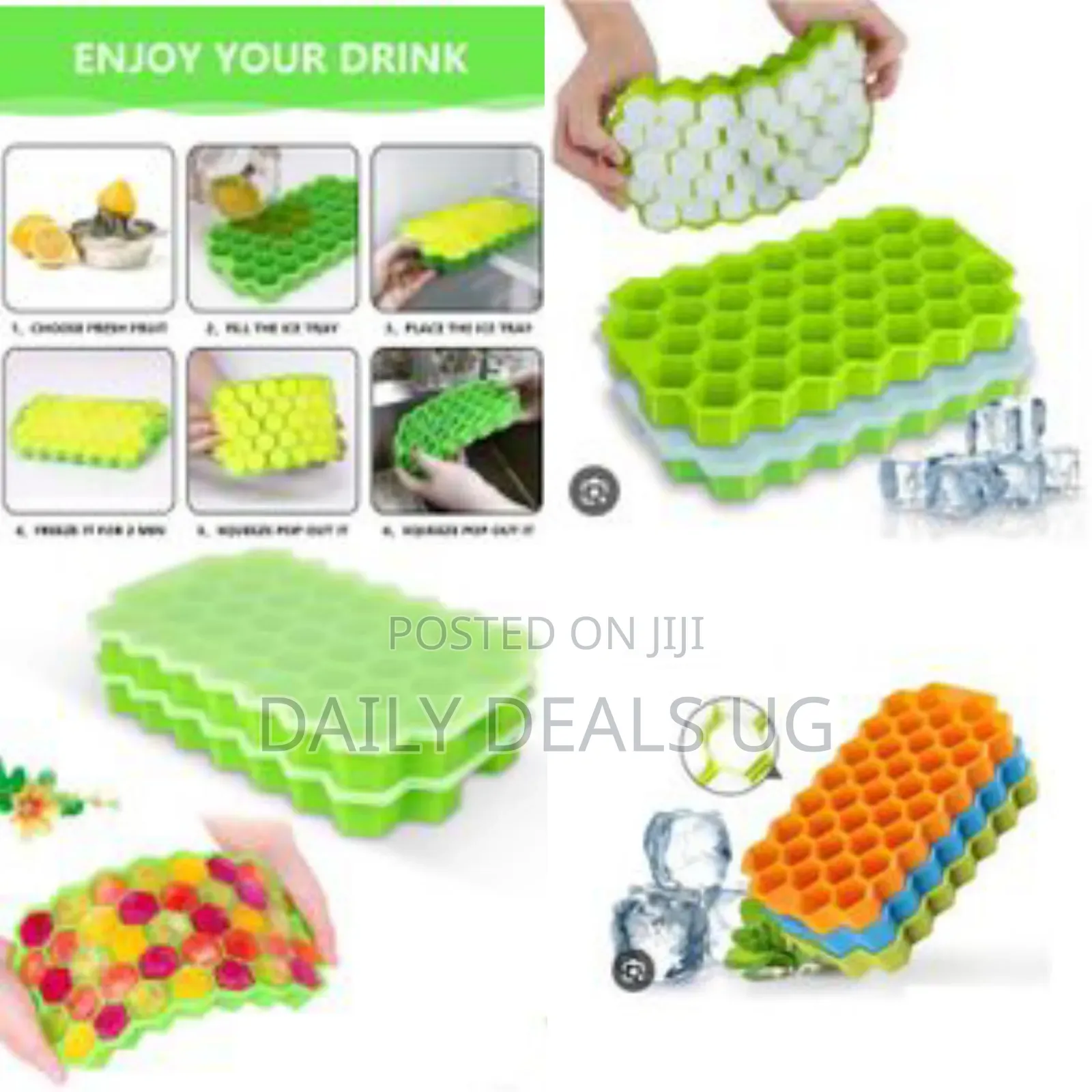 1 Piece Ice Cube Tray 37 Grids Silicone Ice Cube Mold for Freezer