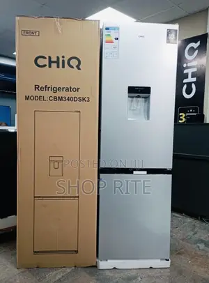 Chiq 340 Liters Double Door Refrigerator With a Dispenser