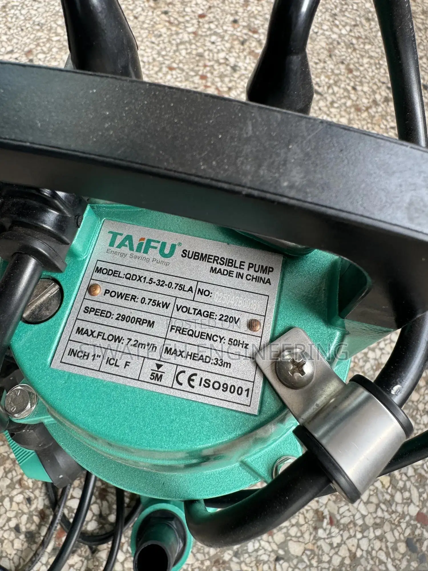 Taifu Qxd1.5-32-0.75 Submersible Pump Head Max 33m 1hp C/W 10m Cable