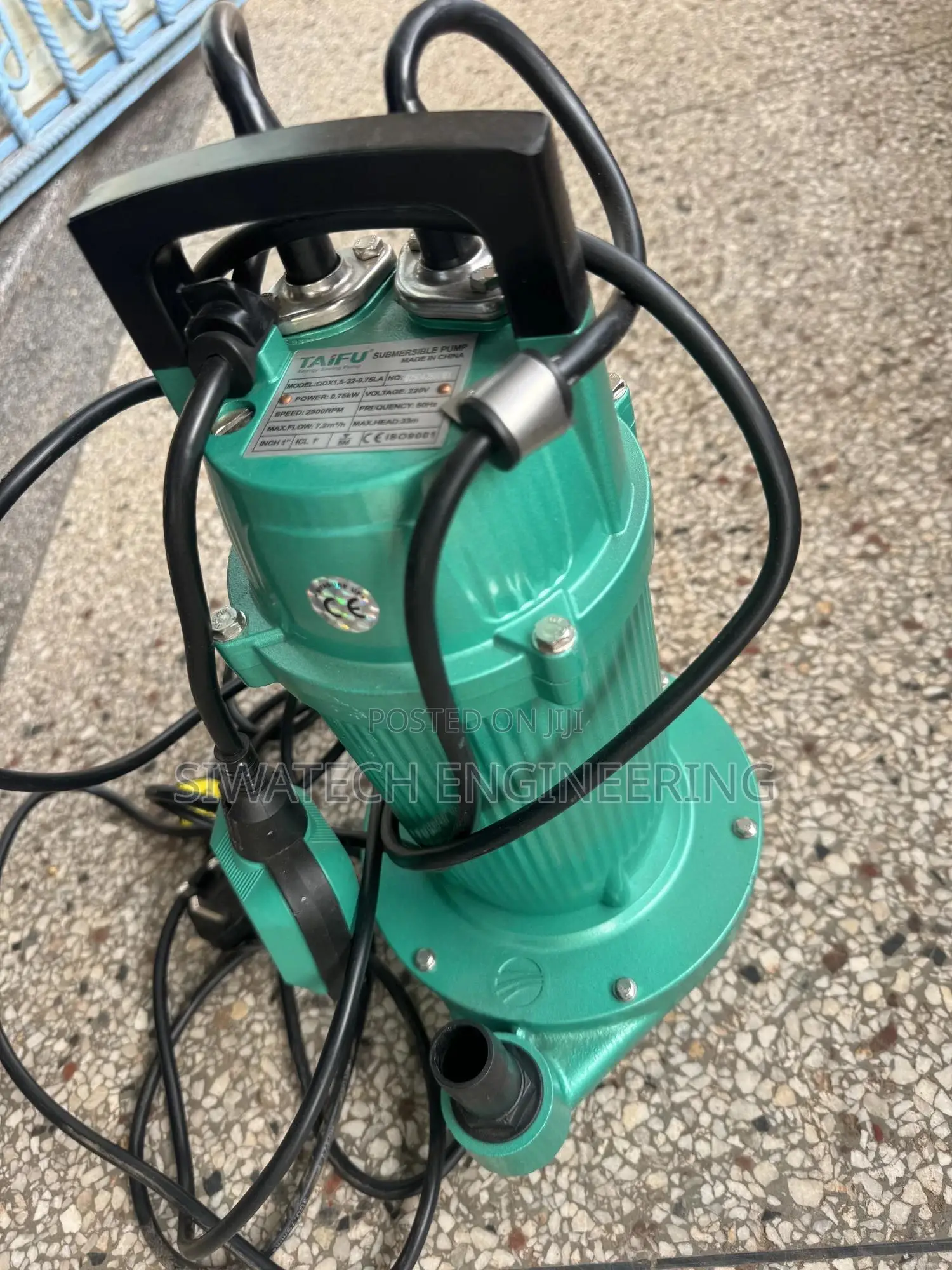 Taifu Qxd1.5-32-0.75 Submersible Pump Head Max 33m 1hp C/W 10m Cable