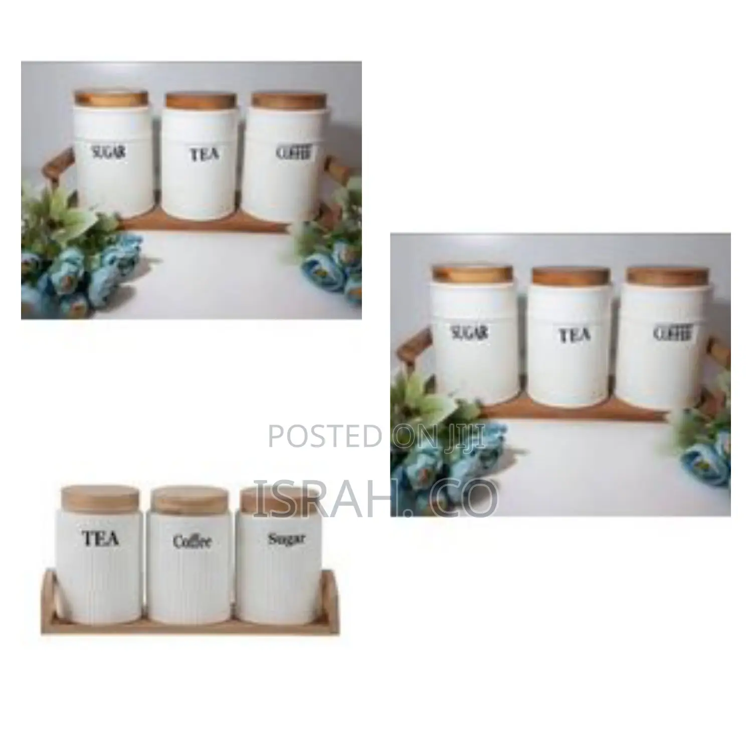 Tea, Coffee, Sugar Ceramic Canisters