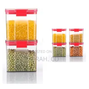 4piece Plastic Transparent Plain Storage Box Tins Containers