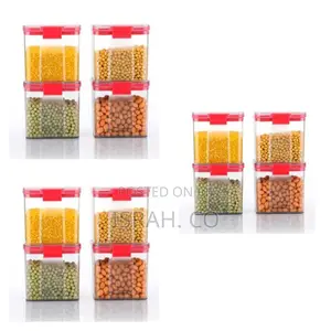 4piece Plastic Transparent Plain Storage Box Tins Containers
