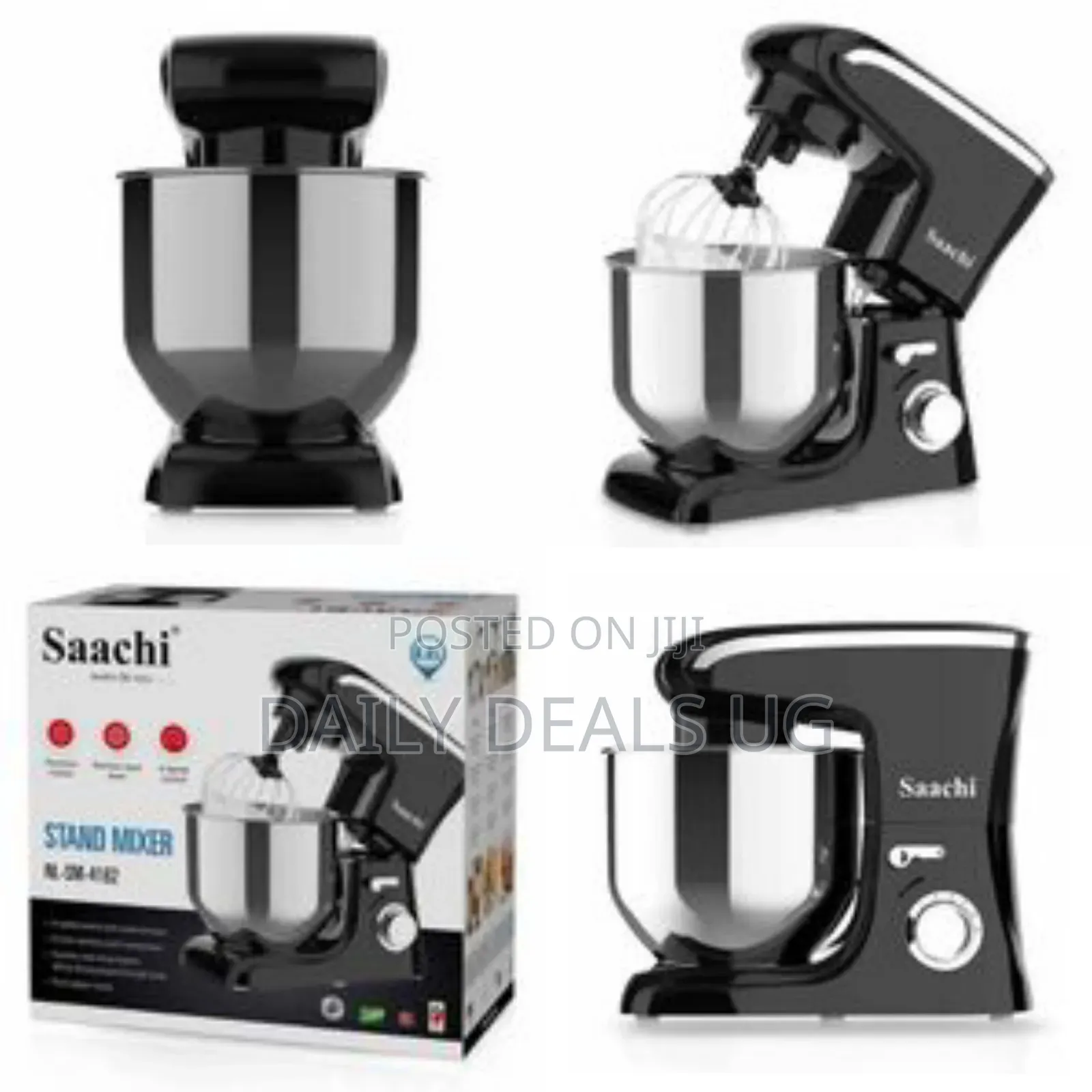 Saachi 8 Litres 6-Speed Stand Mixer With Pulse Function-Black