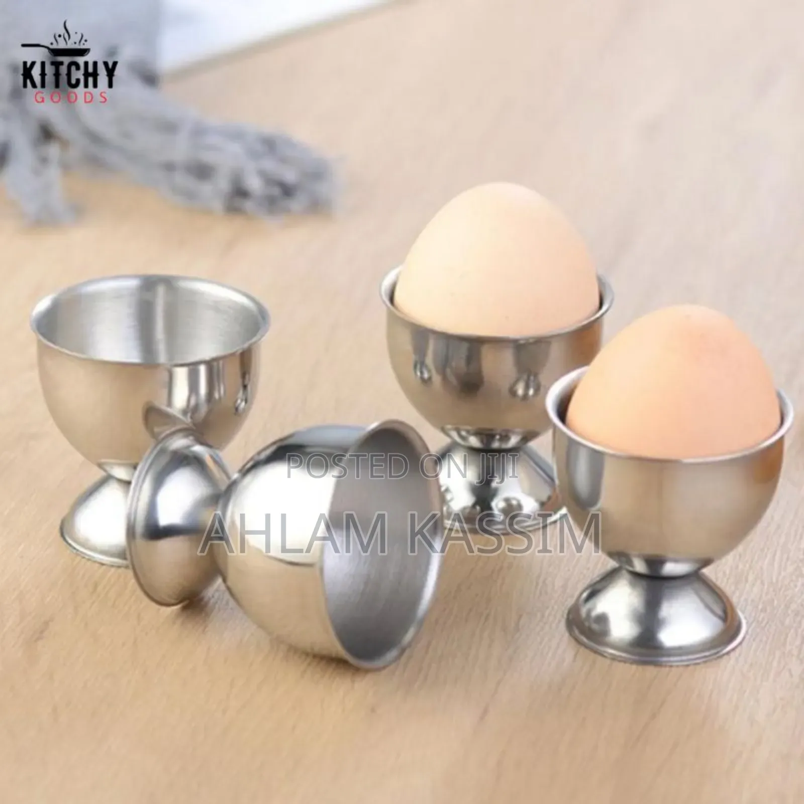 Pair of Half Boiled Egg Cup Holder Trays