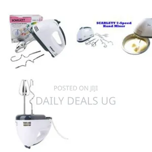 Scarlett 7-Speed Electric Hand Mixer, Egg Beater,White