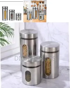 3pcs Stainless Steel Kitchen Storage Tank Food Canister for Kitchen