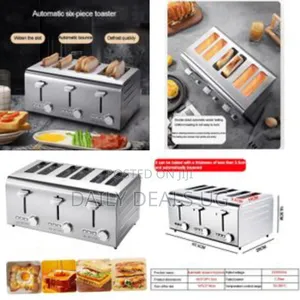 Commercial 6 Slices Bread Toaster Auto Pop-Up