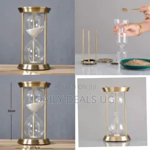 32*17.5cm Sand Timer Rotating Hourglass Brass Tone 15 30 60 Minutes