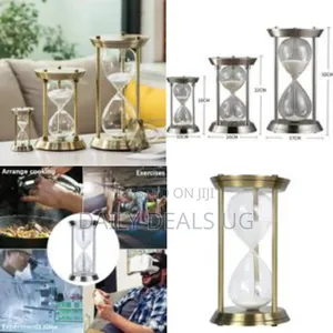 18*10cm Sand Timer Rotating Hourglass Brass Tone 15 30 60 Minutes