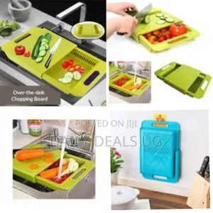 3 in 1 Chopping Board With Tray and Strainer Washing Bowl, Plastic