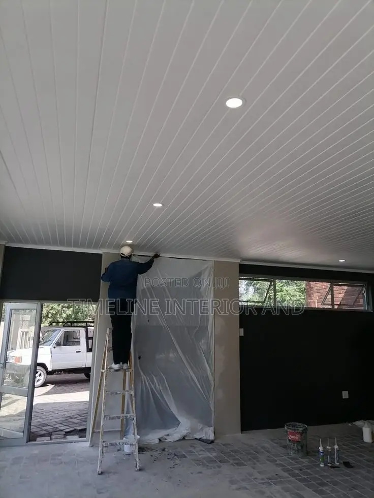 Modern PVC Ceiling Installation With Led Spotlights