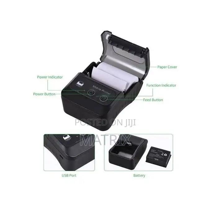 Portable 58mm Mini Thermal Receipt Printer Wireless Bt Mobile