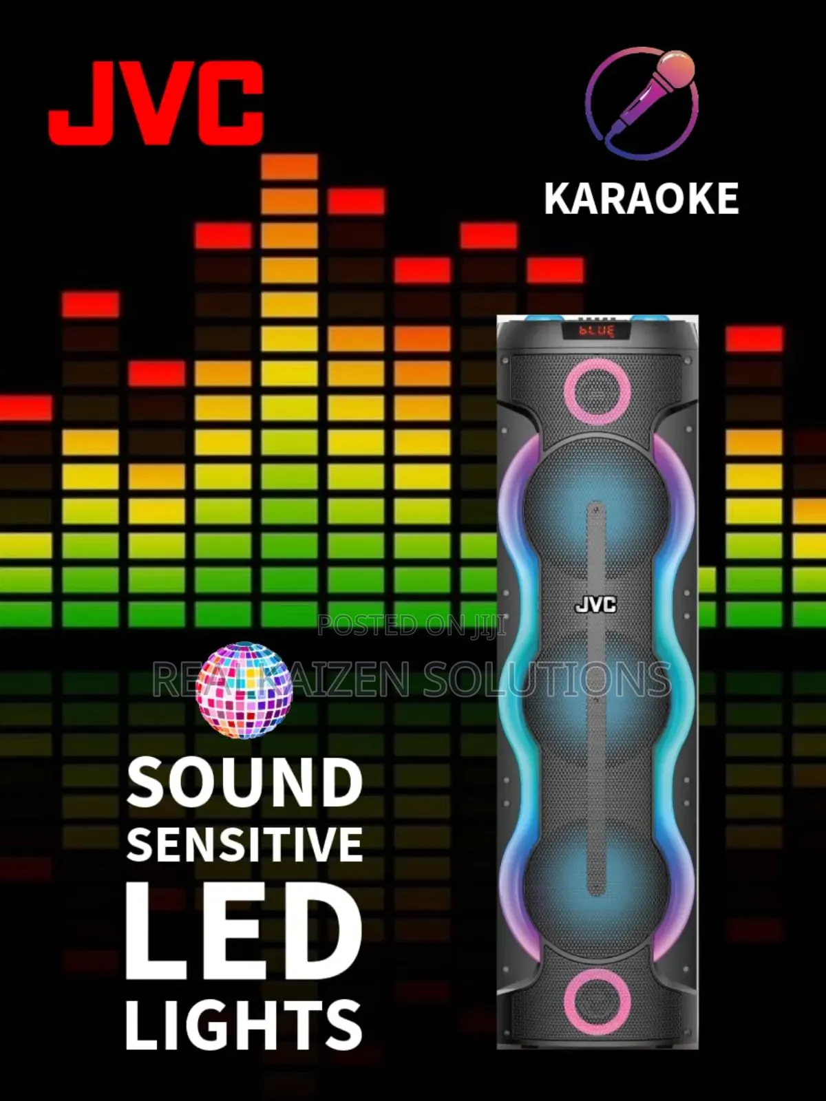 JVC Bluetooth Rechargeable Party Speaker With Microphone