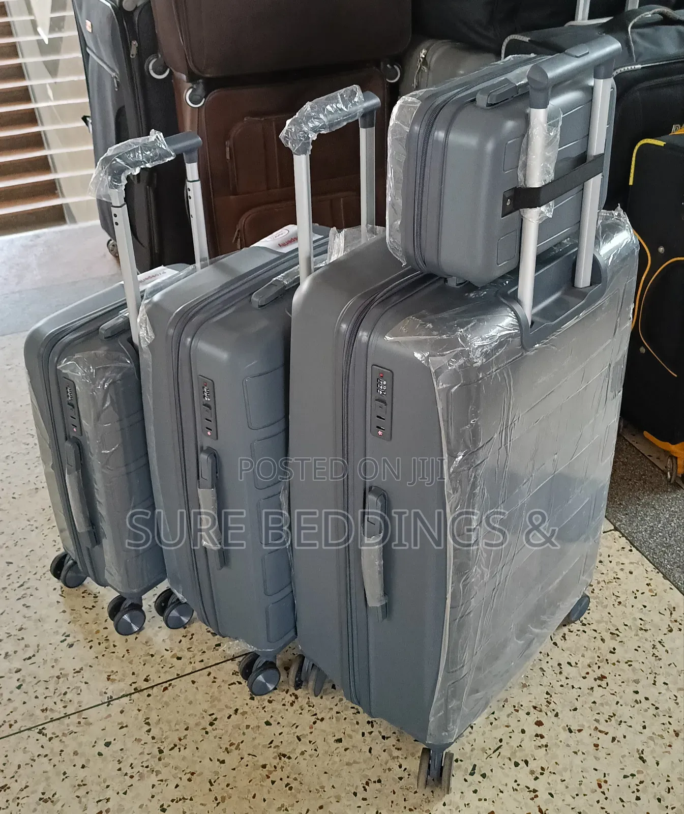 4 PCS Prosperity Rubber Suitcases