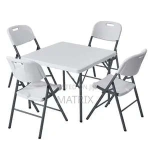 A Set of Foldable Square Table and Chairs
