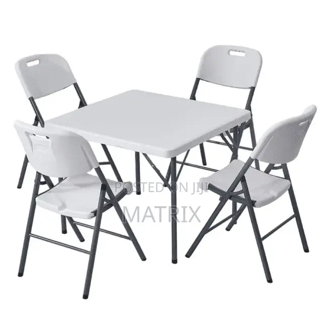 A Set of Foldable Square Table and Chairs