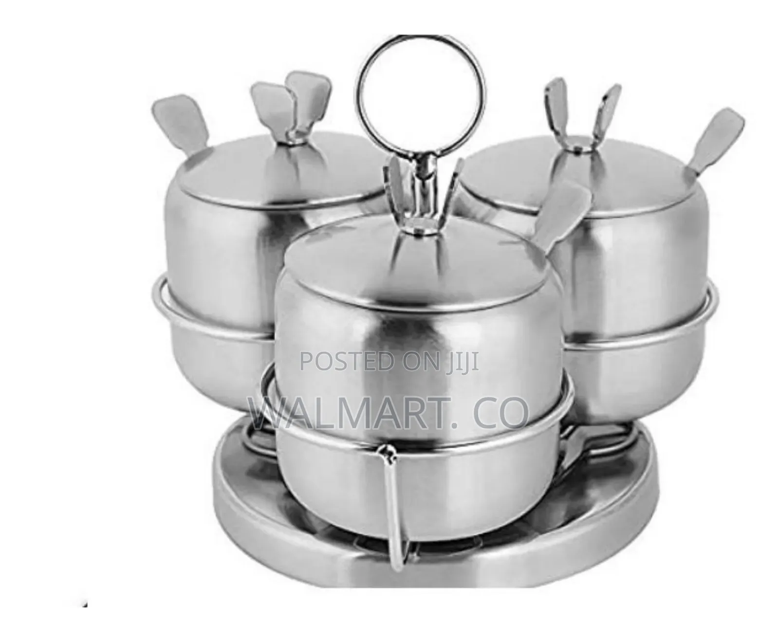 3 Piece Stainless Steel Spice Sugar Bowl Canister Set