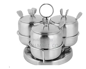 3 Piece Stainless Steel Spice Sugar Bowl Canister Set