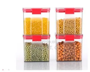 4 Piece Transparent Plastic Storage Box