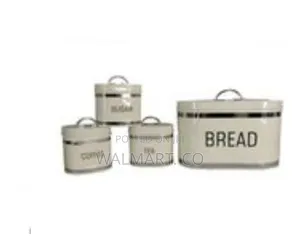 Oval 4 Piece Stainless Steel Bread Bin