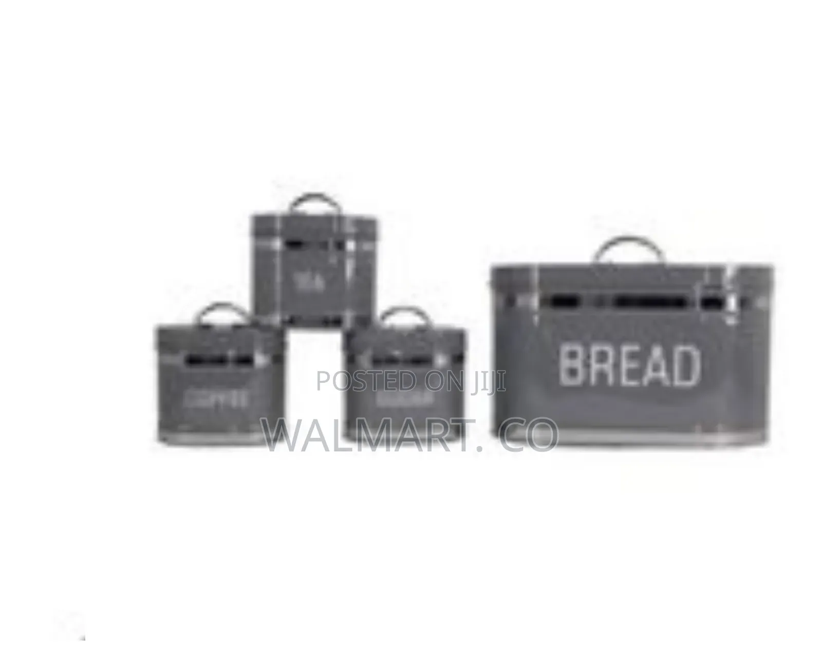 Oval 4 Piece Stainless Steel Bread Bin