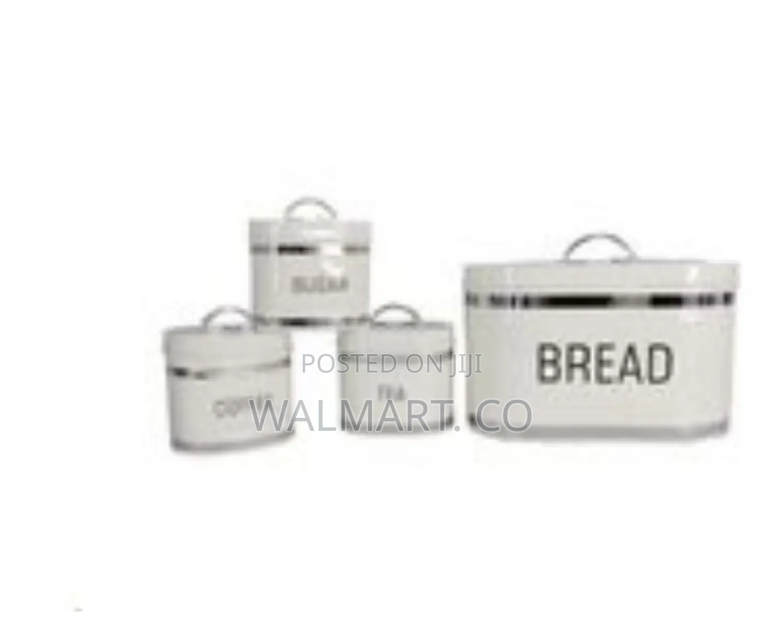 Oval 4 Piece Stainless Steel Bread Bin