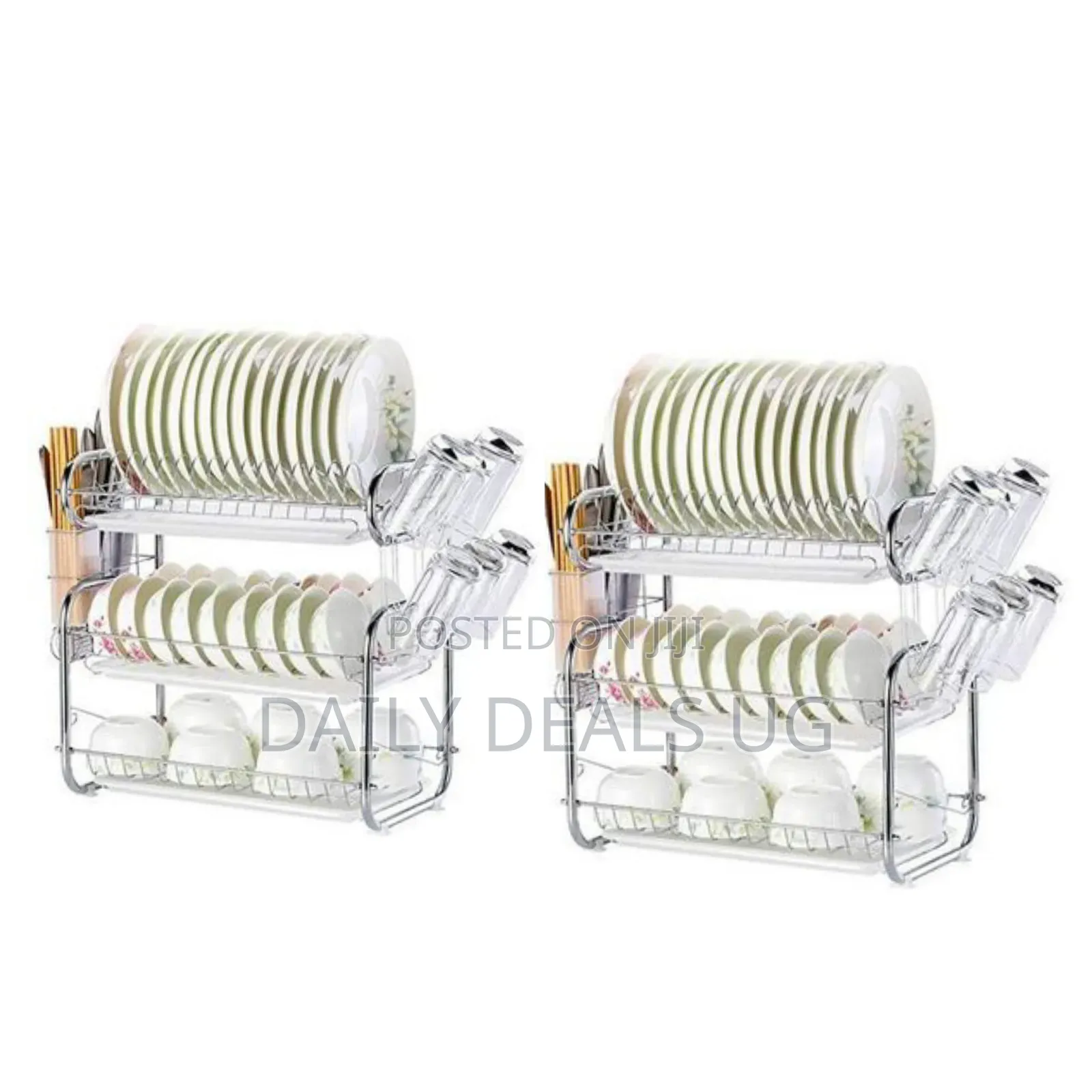 Three-Tiered Stainless Steel Dish Drying Rack