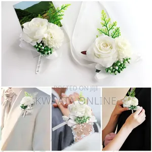 Artificial Wrist Flower Rose Bride Grooms Wedding Hand Flower Decor